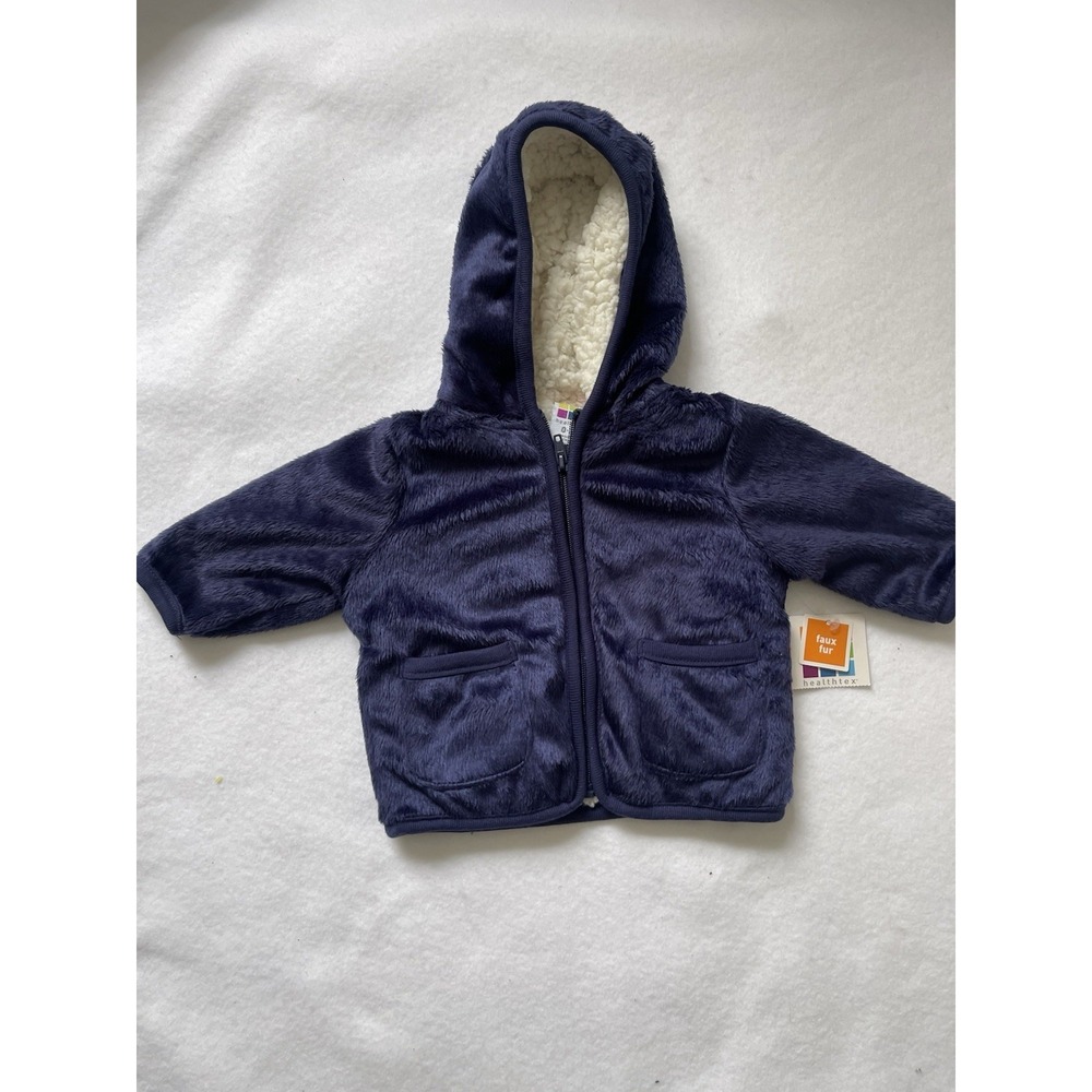 0-3month Baby Blue Jacket Cotton Furry Inside
